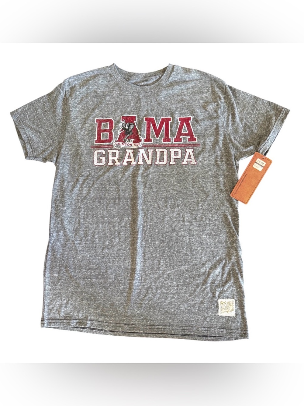NWT Retro T-Shirt men’s size L Bama Grandpa Alabama Roll Tide College Vault gray